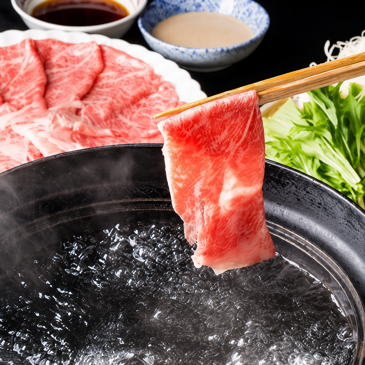 【黒毛和牛かにしゃぶ付会席】 9000円(税込)
